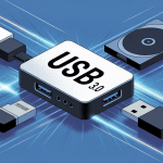 Illustration moderne de 3.0 port usb et appareils connectés