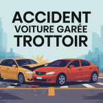 accident voiture garée trottoir image vectorielle
