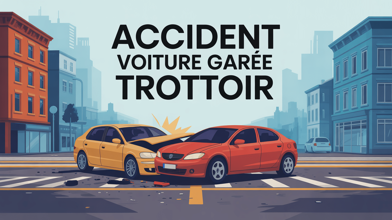 accident voiture garée trottoir image vectorielle