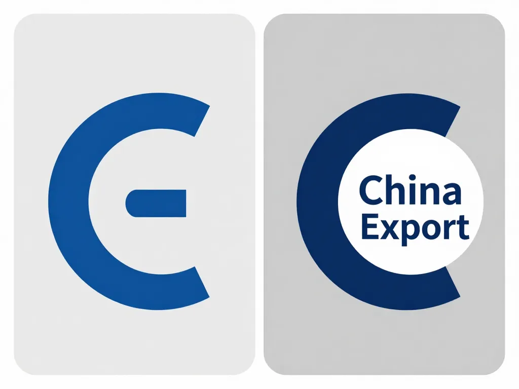 Diagramme visuel China export logo vrai CE versus faux