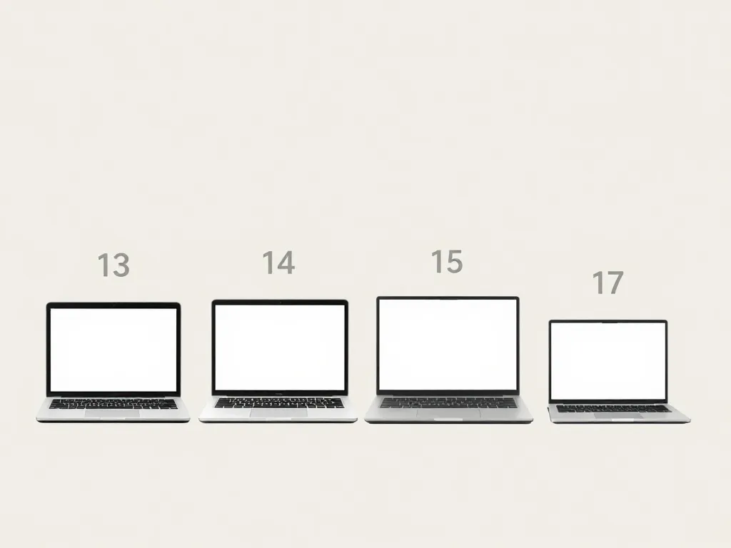 diagramme comparaison taille ordinateur 15 pouces