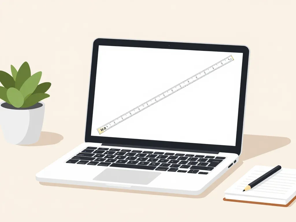 illustration dimensions taille ordinateur 15 pouces