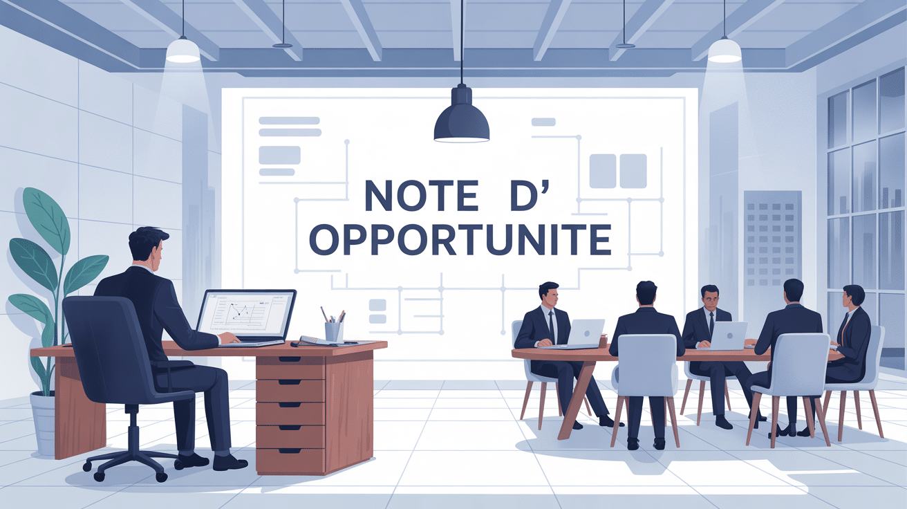 note d'opportunité illustration bureau décision