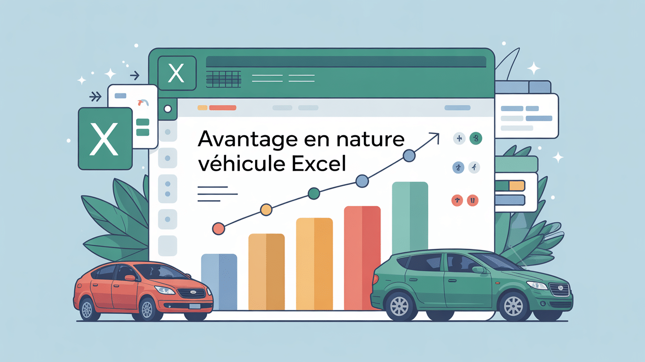 tableau excel calcul avantage en nature véhicule illustration professionnelle