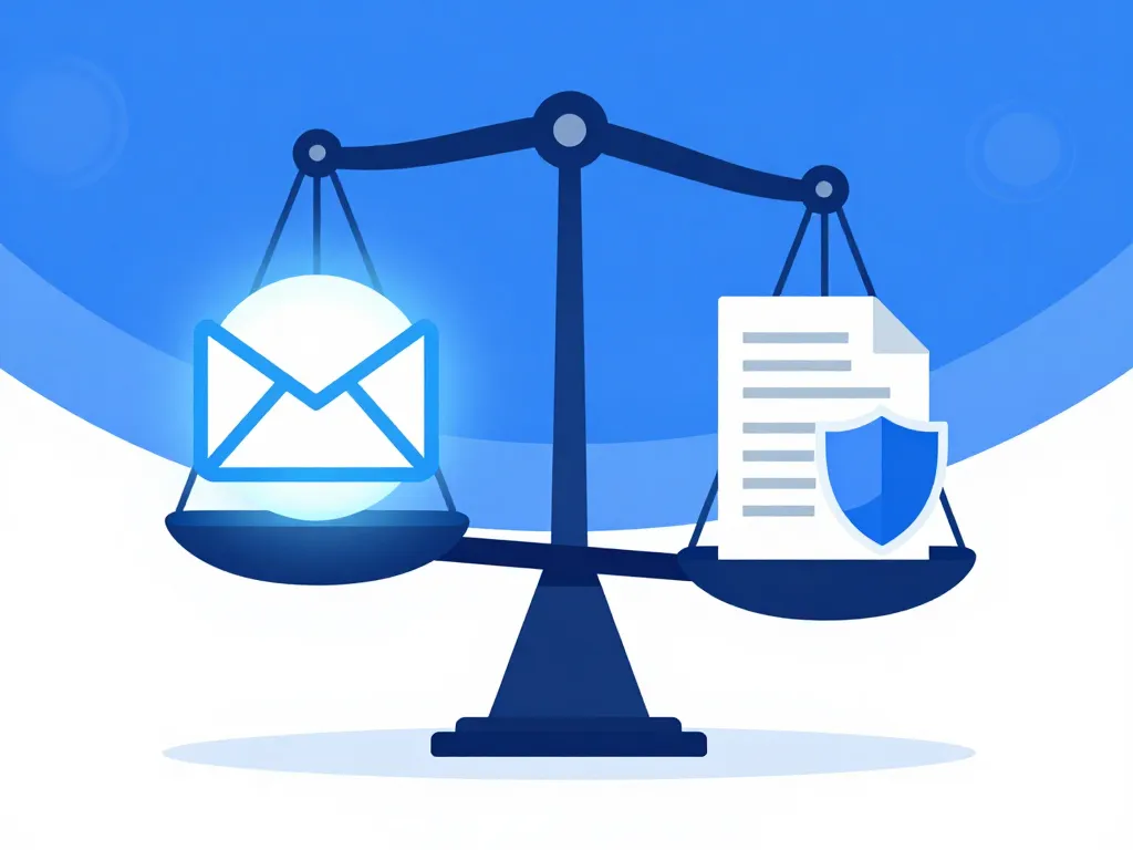 balance entre email et lettre recommandee symbole juridique