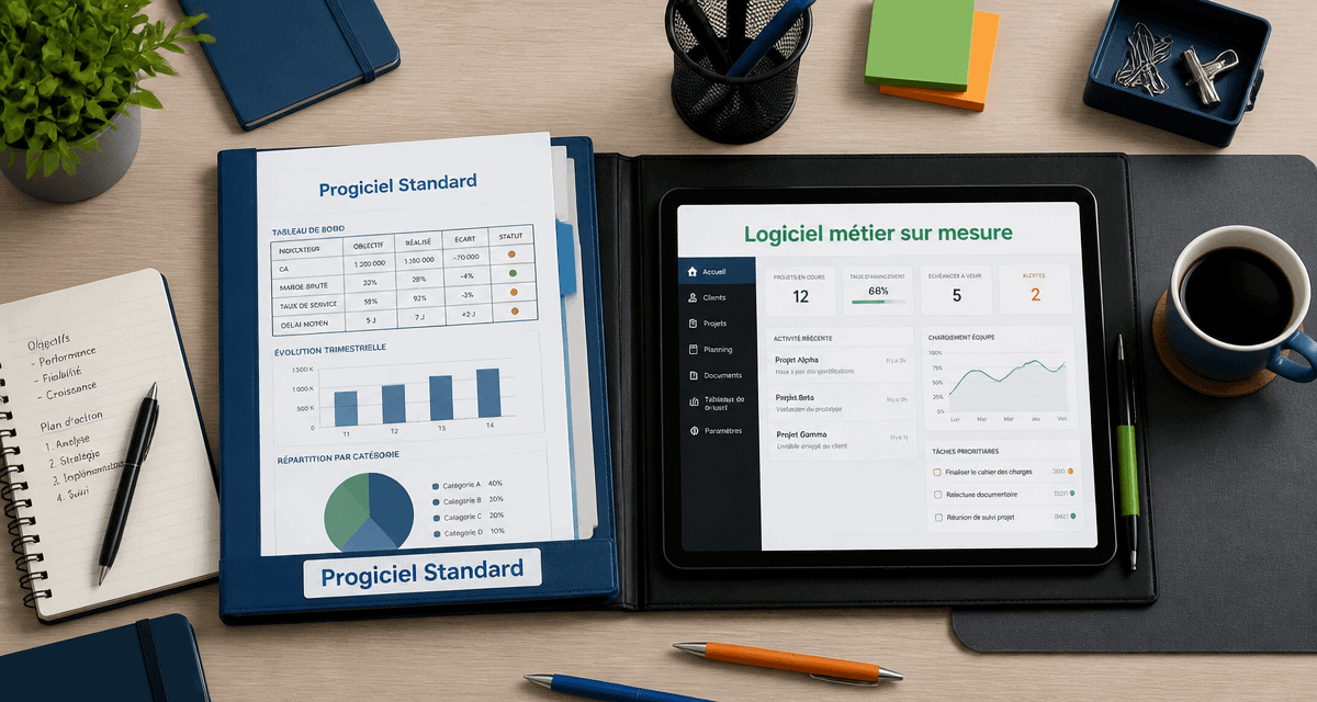 Agence développement logiciel métier sur mesure comparée à un progiciel standard