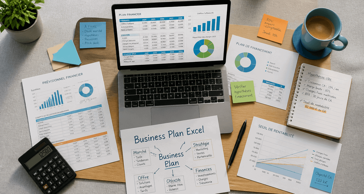 business plan excel sur bureau créateur entreprise