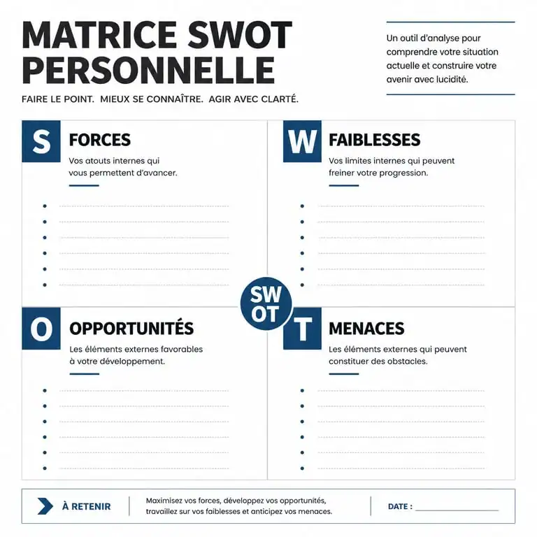 Matrice SWOT personnelle pour le développement de carrière