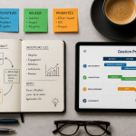 Bureau gestion produit avec roadmap et carnet