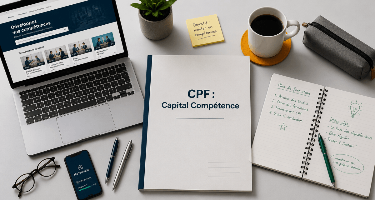 idée formation cpf dossier capital compétence sur bureau