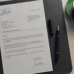 lettre commercial exemple sur bureau moderne