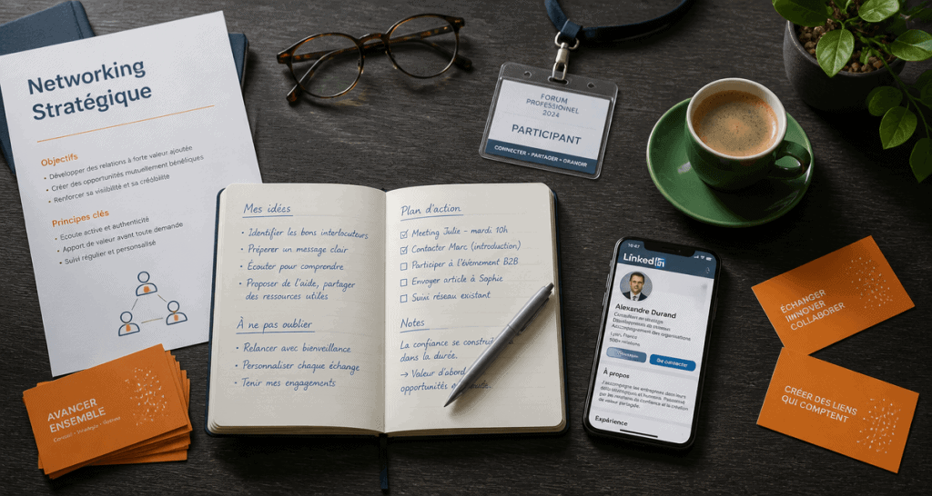 Networking c'est quoi bureau professionnel LinkedIn cartes de visite