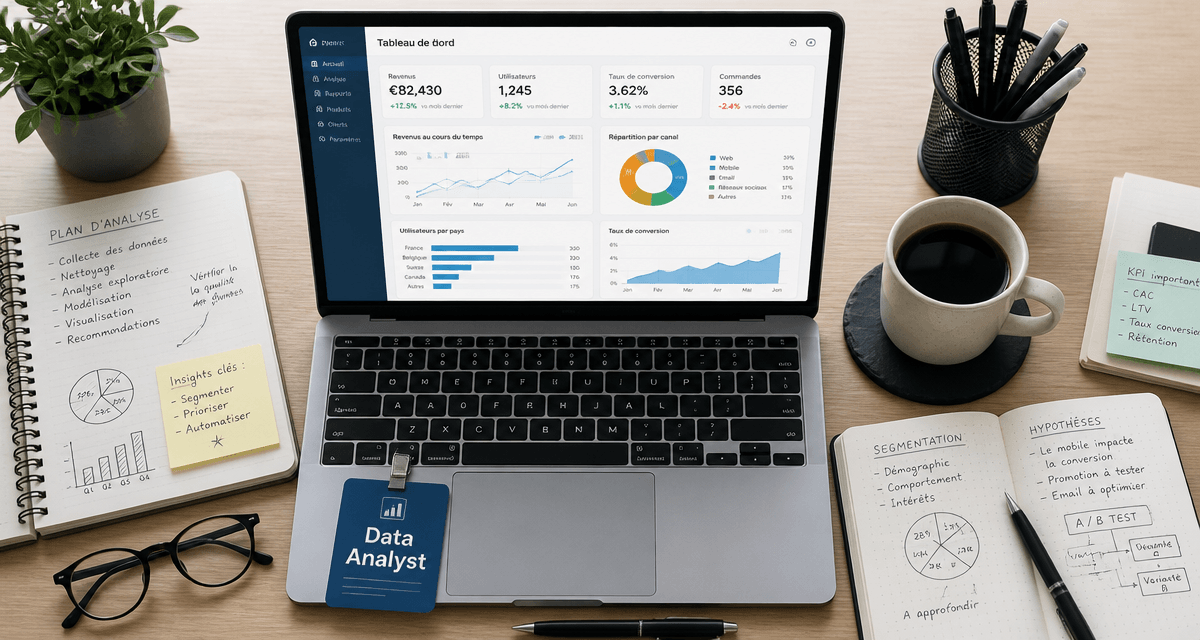 Reconversion data analyst tableau de bord sur bureau