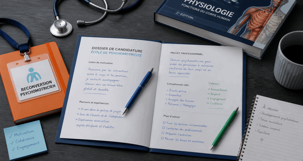 bureau reconversion psychomotricien dossier notes