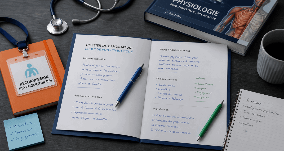 bureau reconversion psychomotricien dossier notes