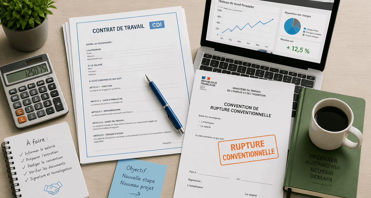 rupture conventionnelle pour création d'entreprise vue bureau