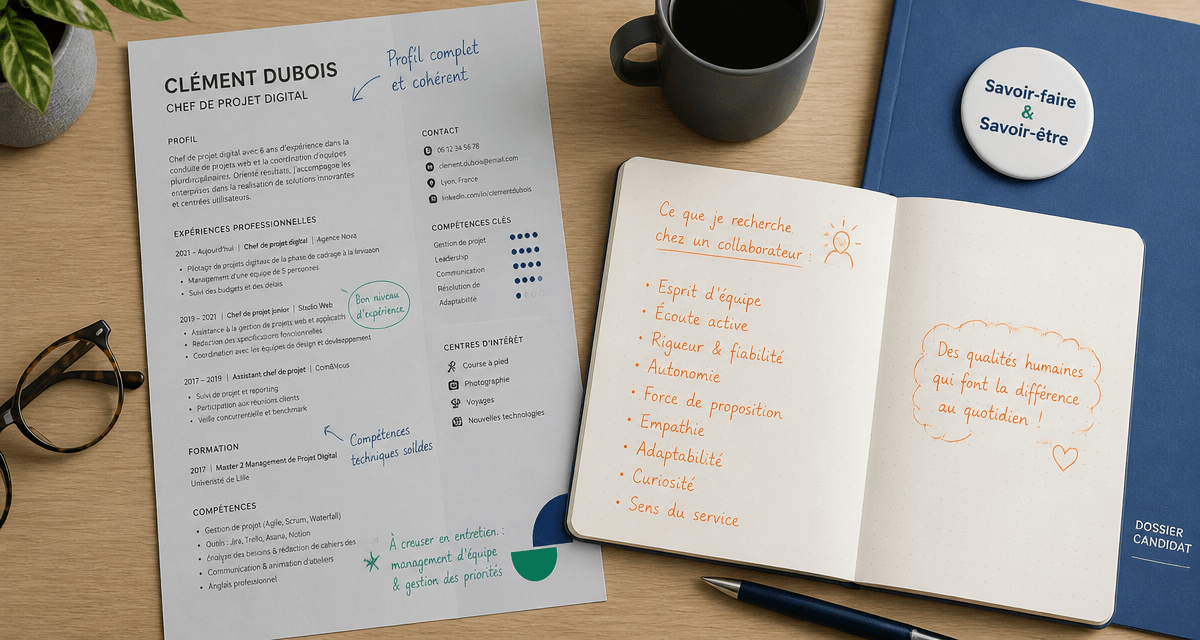 savoir etre et savoir faire CV carnet bureau
