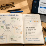 stratégie éditoriale pour le seo sur bureau moderne