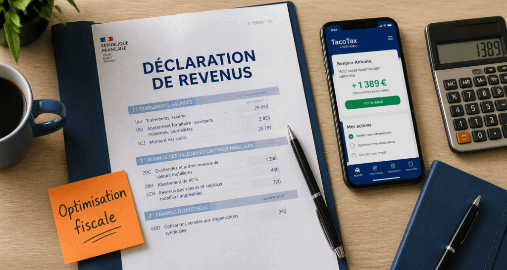 tacotax déclaration impôts dossier bureau