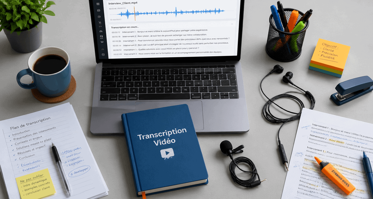 transcription video to text sur ordinateur portable