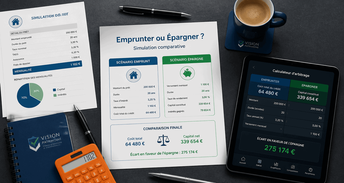 vaut il mieux emprunter ou utiliser son épargne simulation patrimoniale