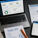 Bureau avec outils emploi SEO et analyse