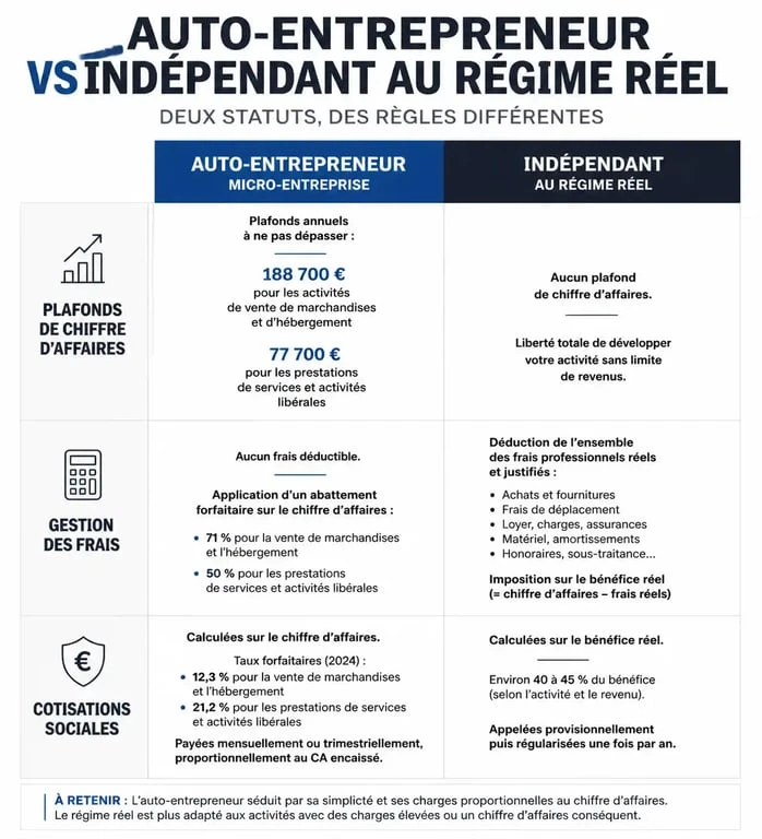 Comparatif entre travailleur indépendant et auto-entrepreneur pour choisir son statut juridique