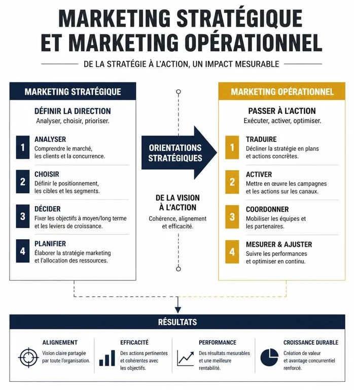 Infographie comparative marketing stratégique et opérationnel
