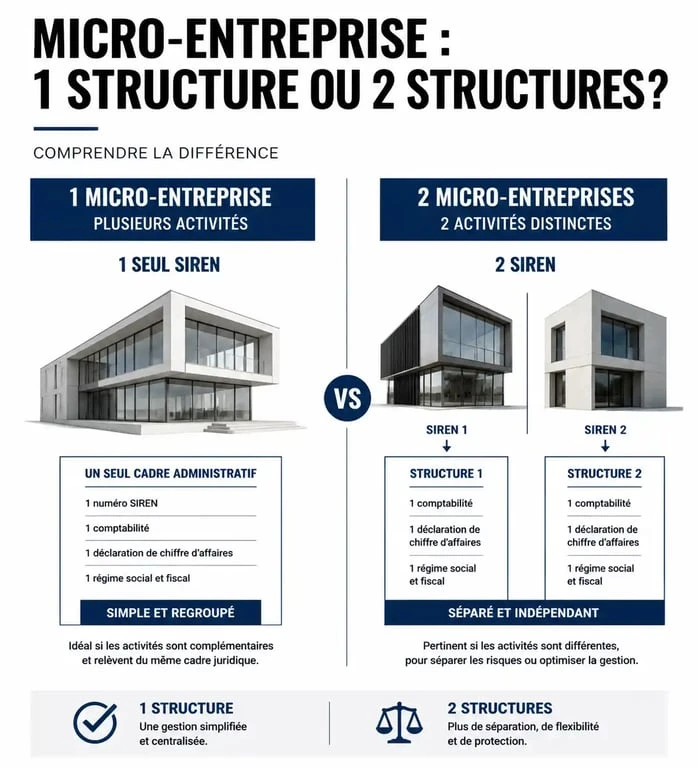 Schéma explicatif : peut-on avoir deux micro-entreprises en France ?