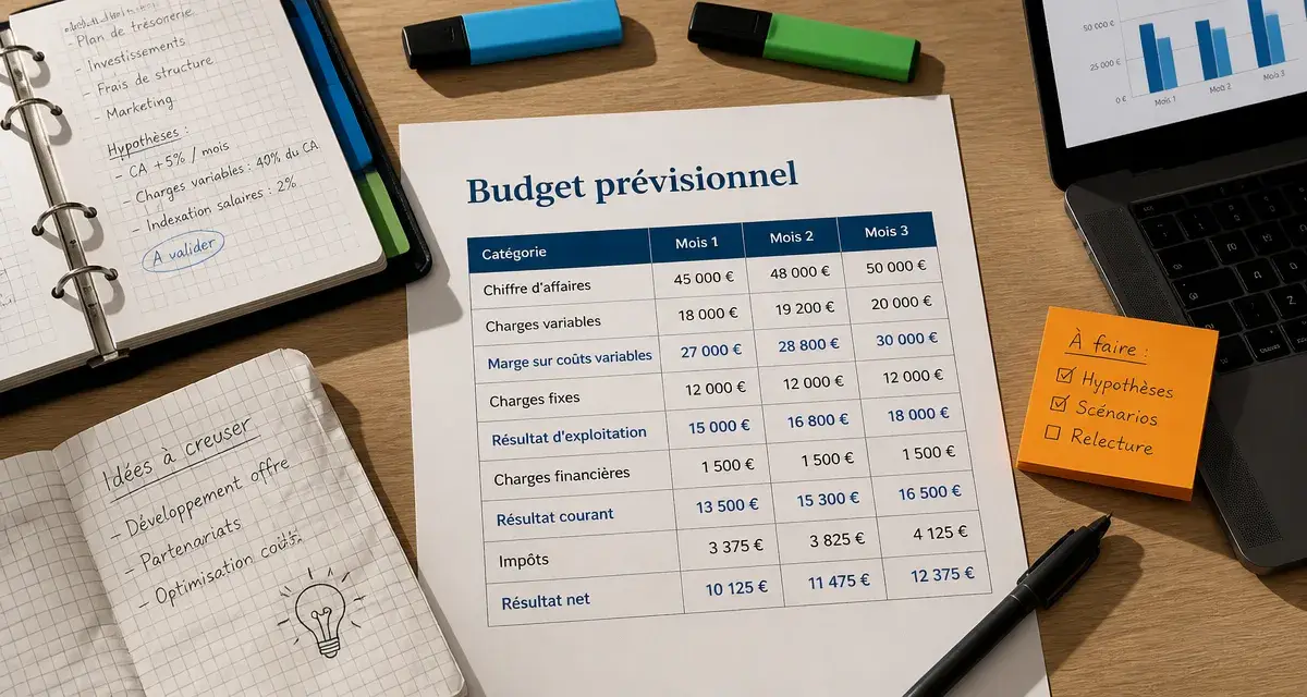 Exemple budget prévisionnel pour piloter la rentabilité