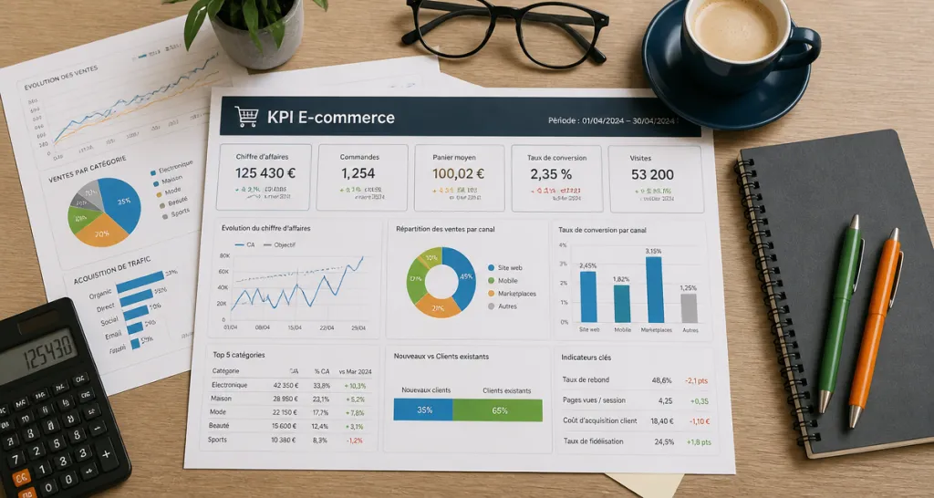 kpi e commerce tableau de bord bureau