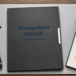 bureau management directif avec dossier et accessoires