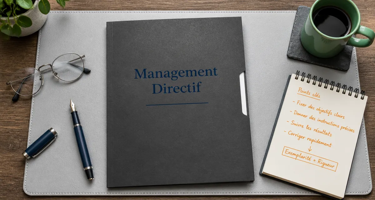 bureau management directif avec dossier et accessoires