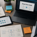 Outils no code sur bureau moderne avec workflow