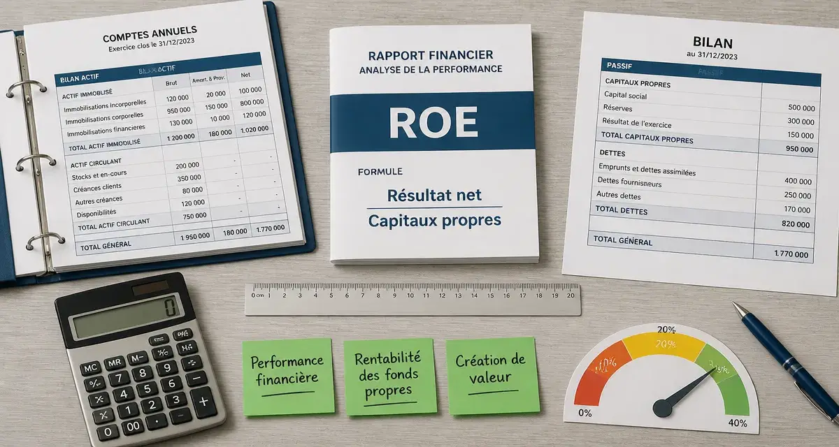 Rentabilité financière formule ROE : résultat net / capitaux propres