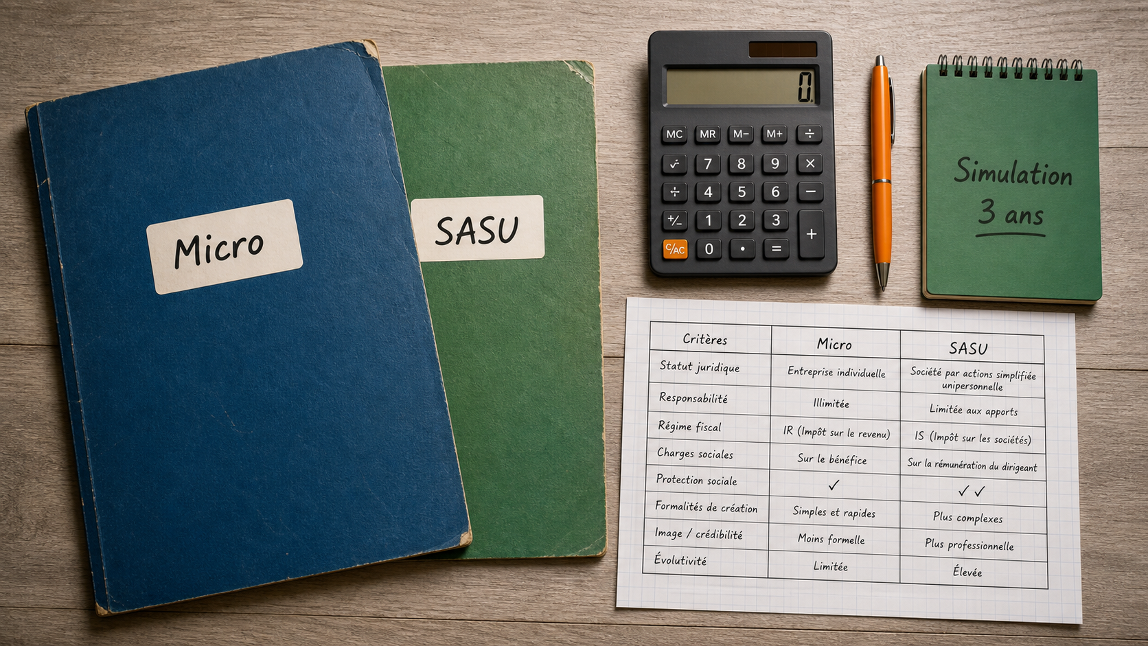Auto entrepreneur ou SASU : comparatif statuts juridiques et simulation