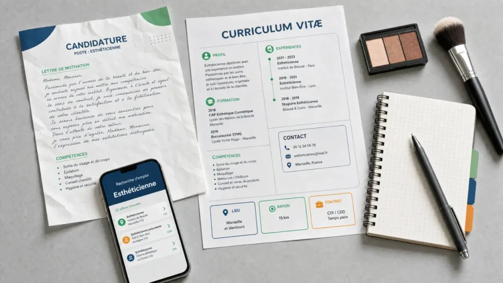 Emploi estheticienne : recherche d’offres selon lieu, contrat et expérience