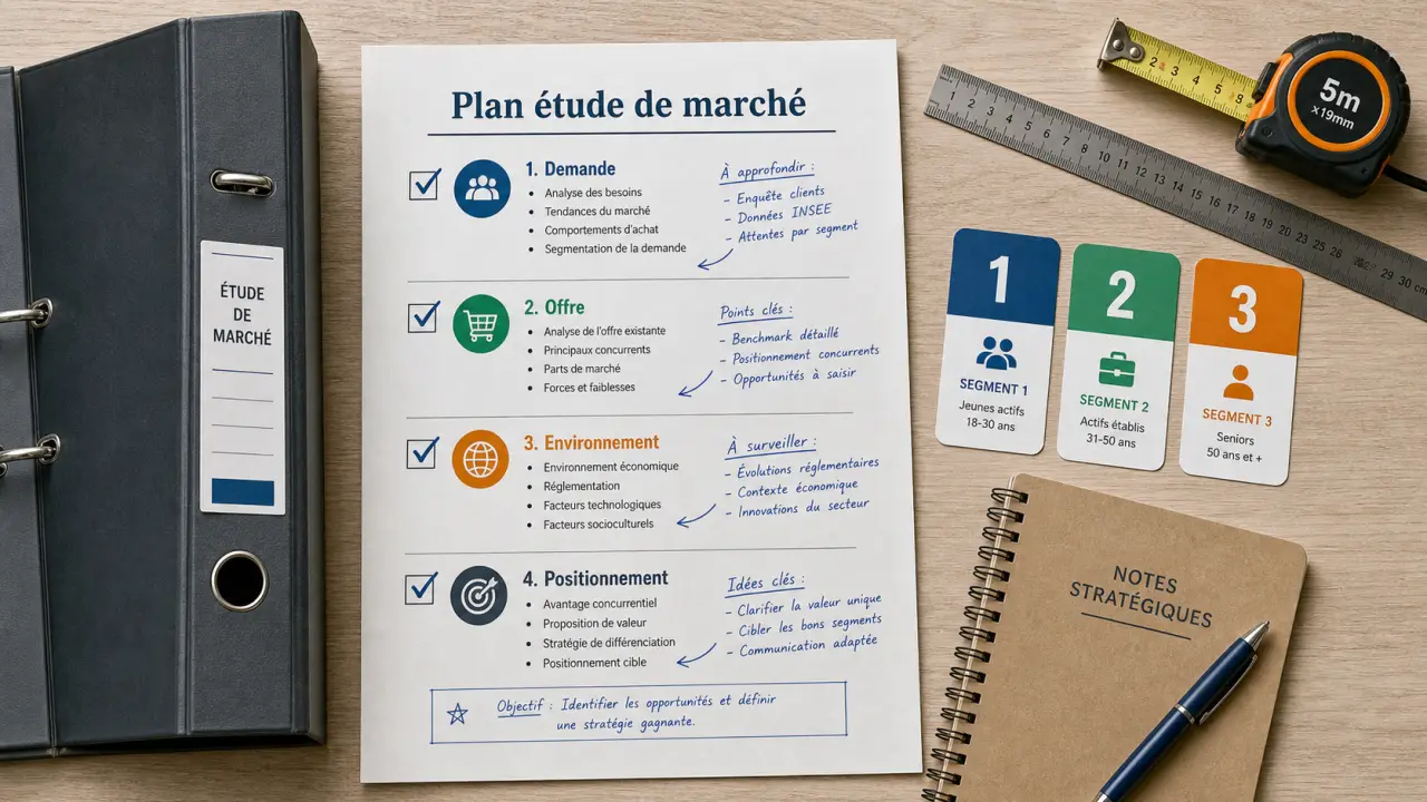 Étude de marché exemple : plan, étapes clés et positionnement
