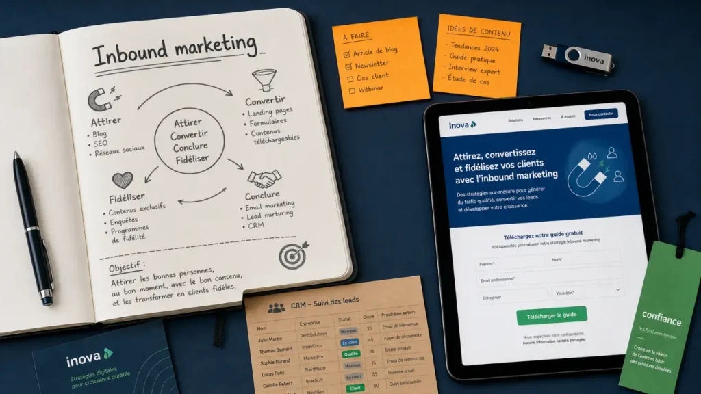 Inbound marketing définition : contenu SEO, formulaire CRM et confiance