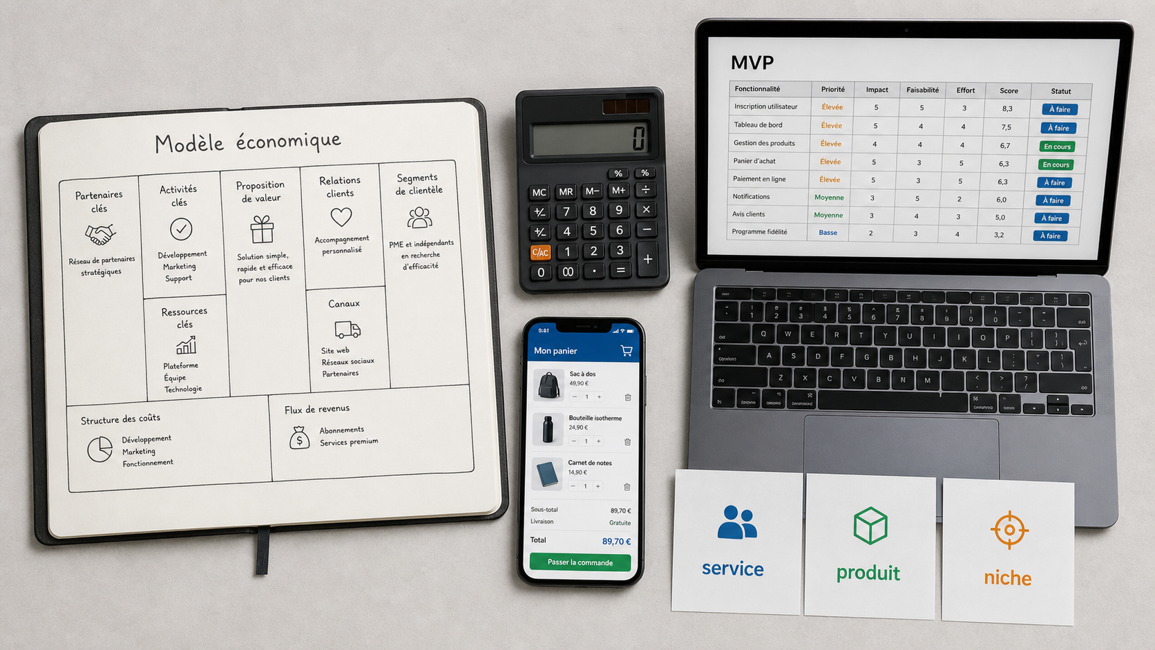 Lancer un business en ligne : modèle économique, MVP et choix de niche