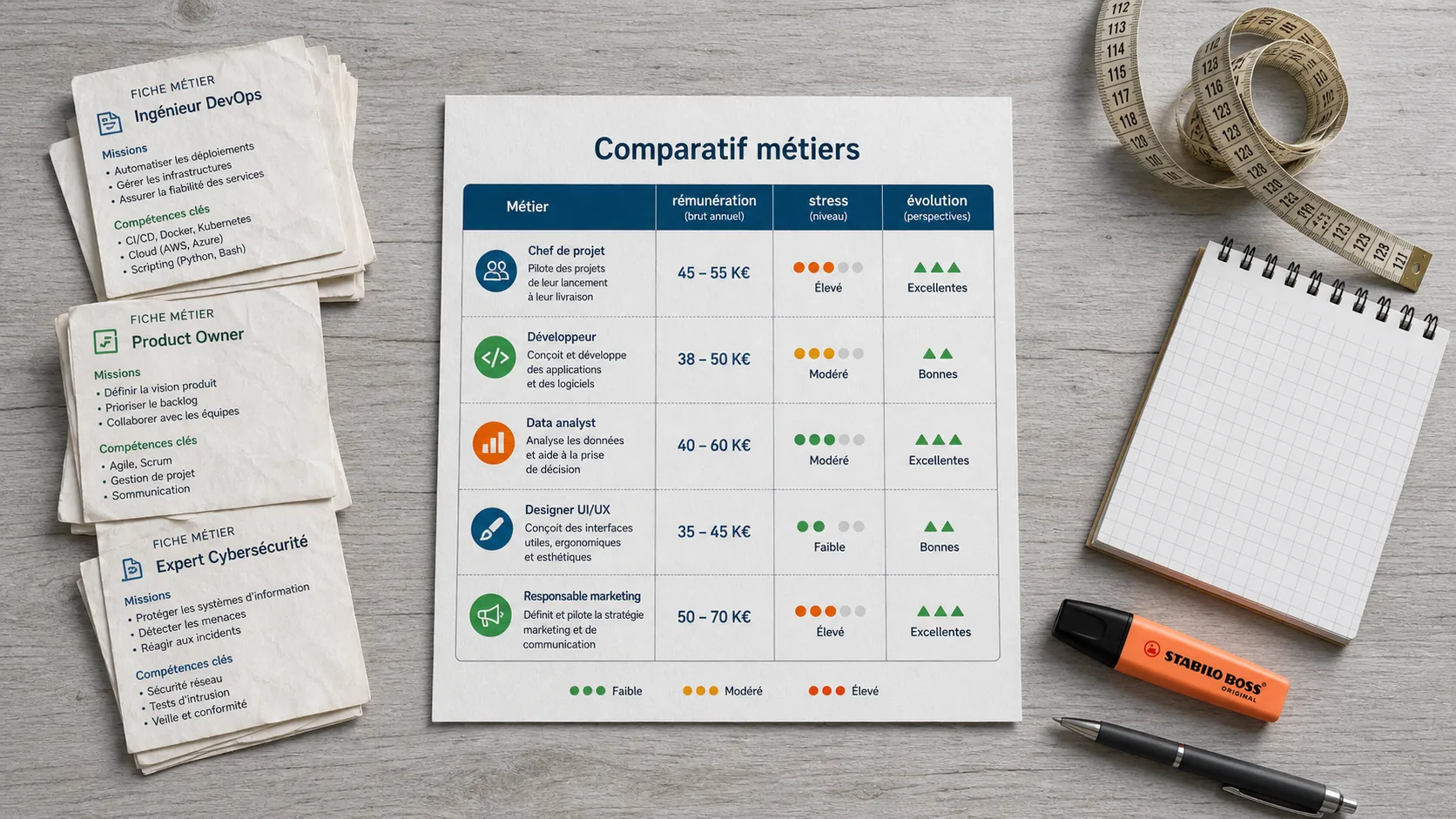 Metiers interessant : comparatif salaire, sens et évolution