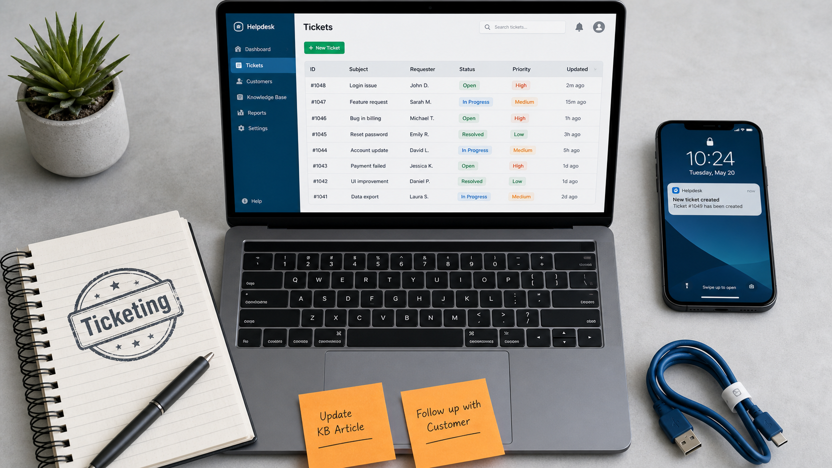 Système de ticketing : tickets, priorités et suivi des demandes