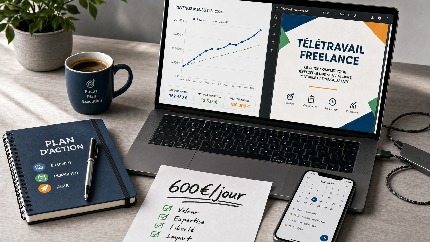 Télétravail en ligne freelance : bureau, revenus, missions