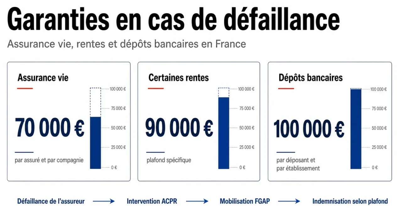 Assurance vie garantie : comparaison des plafonds FGAP, 70 000 €, 90 000 € et 100 000 €