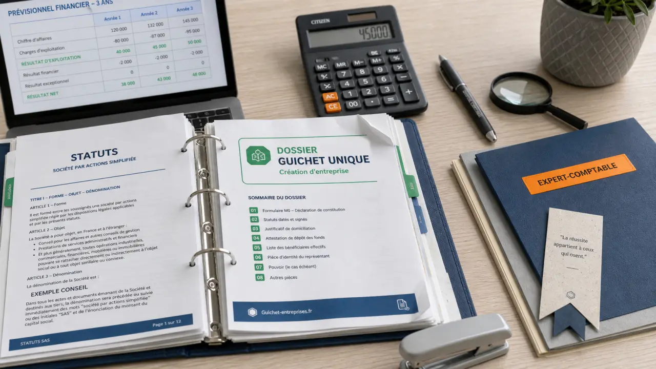 Expert comptable création d'entreprise : statuts, dossier et prévisionnel