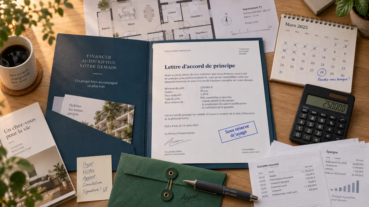 Accord de principe prêt immobilier : lettre, feu vert, sans garantie de financement