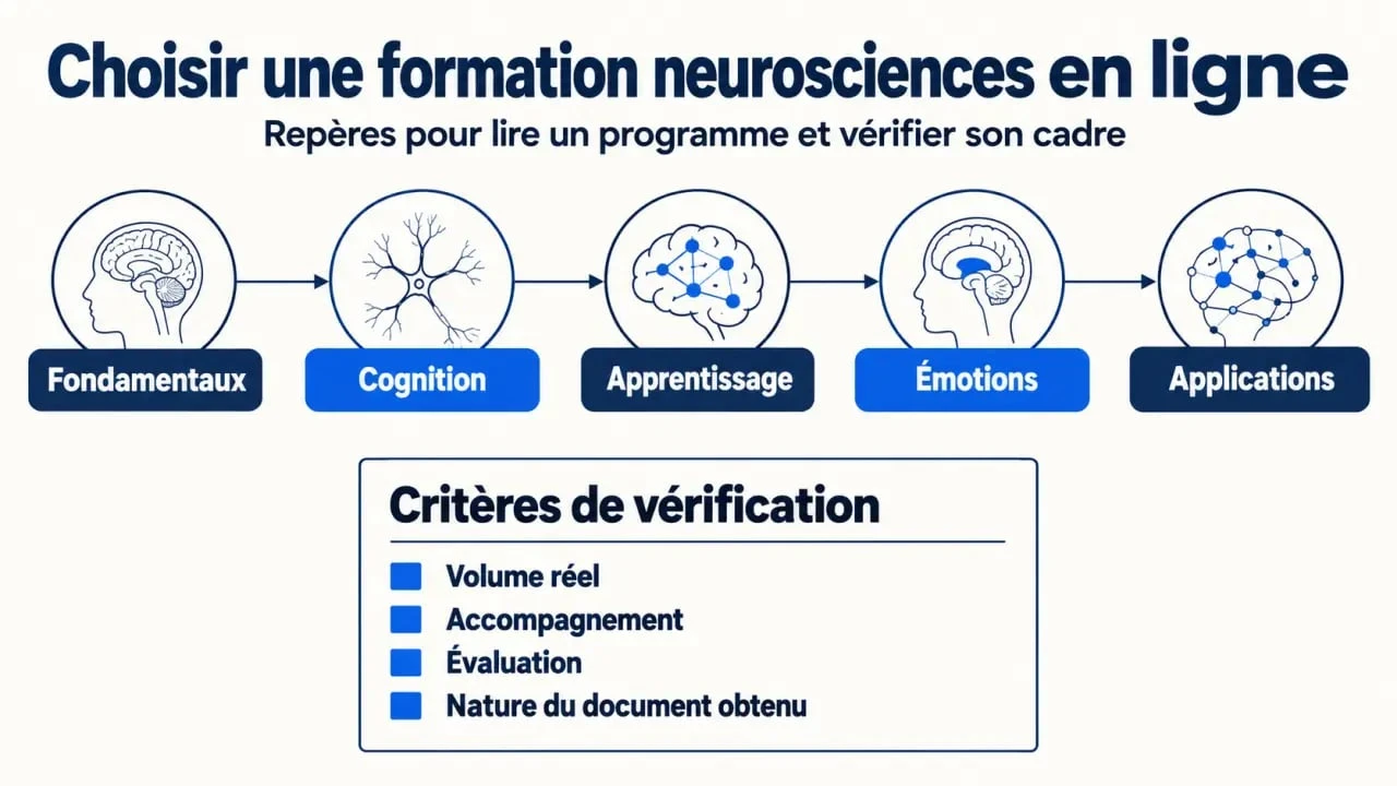 Formation neurosciences en ligne : critères pour choisir un programme et comprendre ses compétences