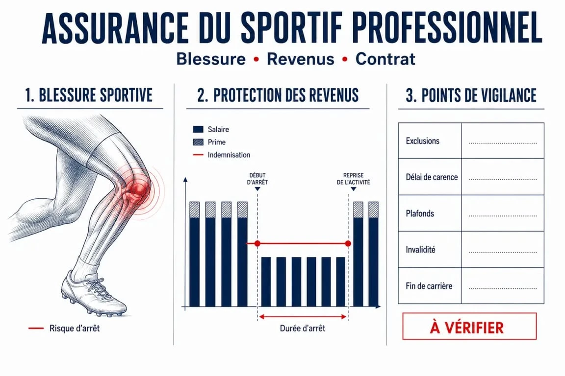 Assurance sportif professionnel : garanties, indemnités journalières et capital perte de licence