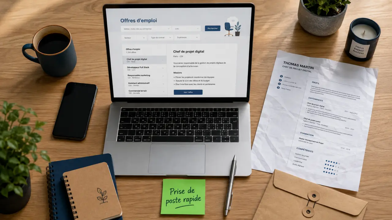 Recherche emploi urgent : prise de poste rapide, téléphone et offres d’emploi
