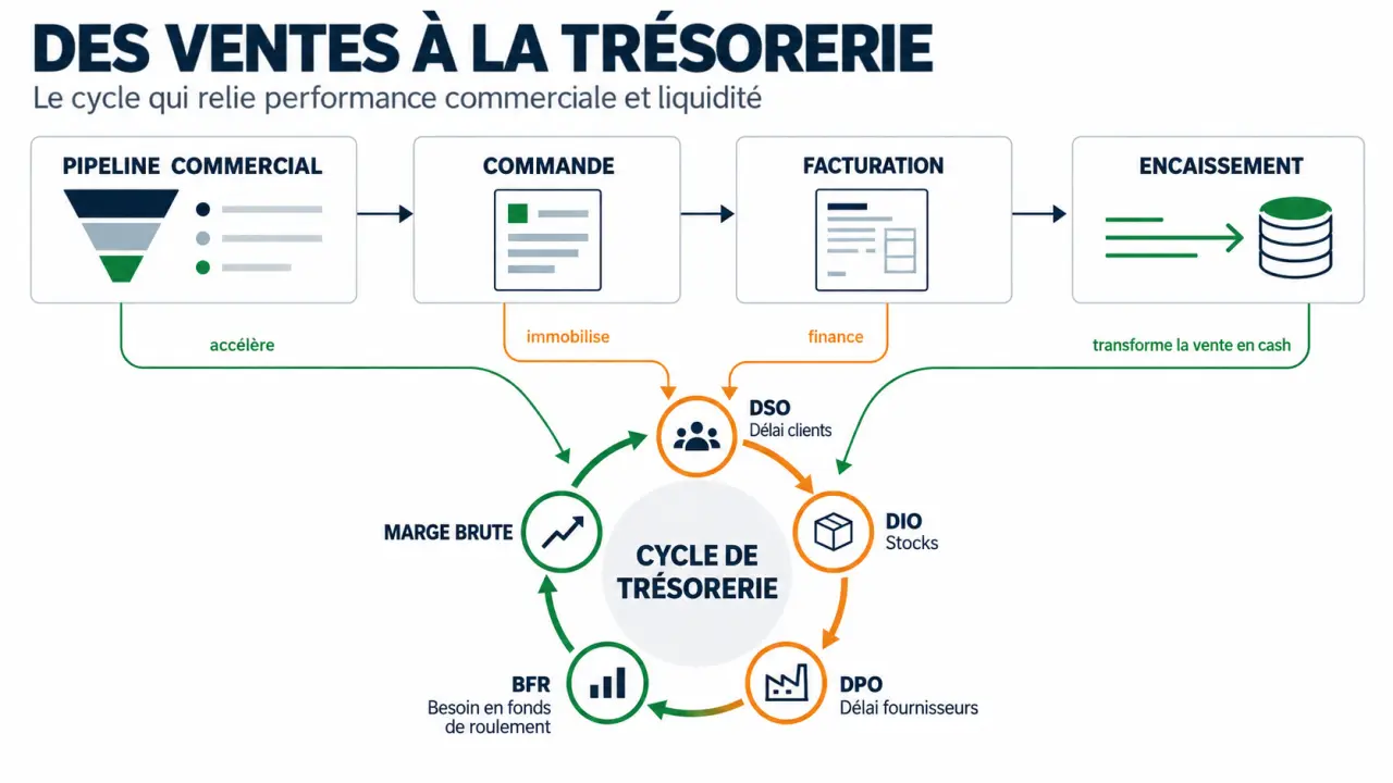 Optimiser la gestion financière pour booster vos ventes B2B avec le cycle de trésorerie, le DSO, le DPO et le BFR